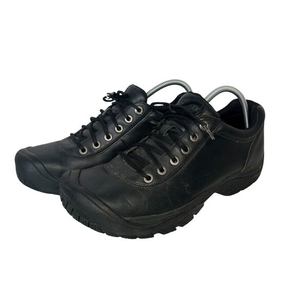 Keen PTC Waterproof Work Oxford Shoes Black Leather Non Slip Sneakers Men 11.5 - Picture 1 of 9